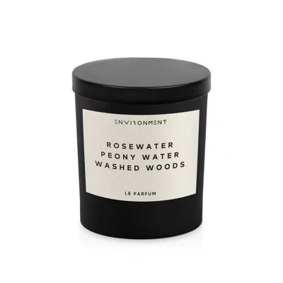 Environment 8oz Candle Inspired By Issey Miyake L'eau D'issey® - Rosewater | Peony Water | Washed Woods In Black;white