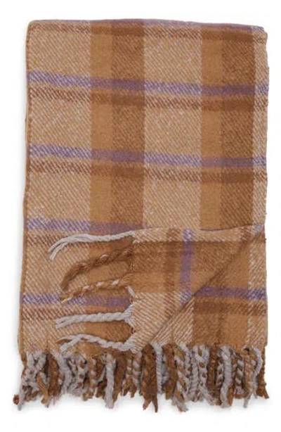 Envogue Fall In Love Plaid Throw Blanket In Sand