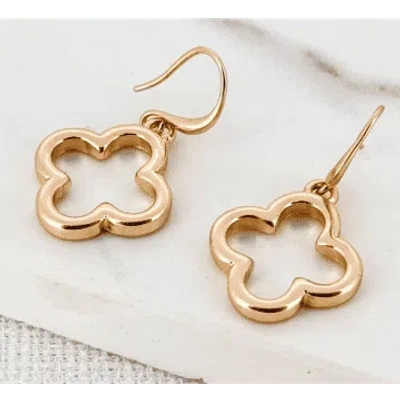 Envy Jewellery Gold Open Fleur Dropper Earring