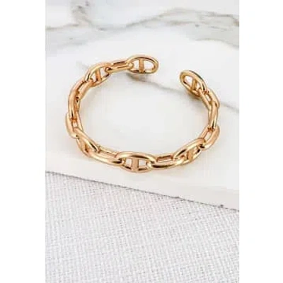 Envy Jewellery Gold Solid Oval Link Bracelet