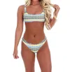 Envya On Island Time Crochet Bikini Top In Multi Blue In Multi