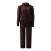 Enxhaline Brown / Black / Blue Xahari Set In Dark Brown Color