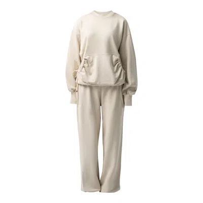 Enxhaline Neutrals / Red Yara Set In Beige Color