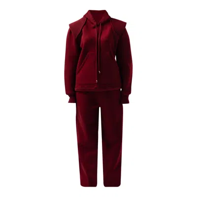 Enxhaline Red / Black / Blue Xahari Set In Burgundy Color