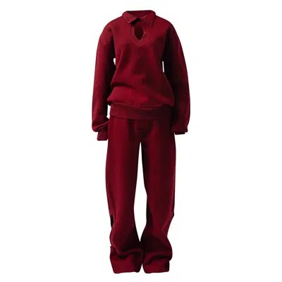 Enxhaline Red Eclips Set In Burgundy Color
