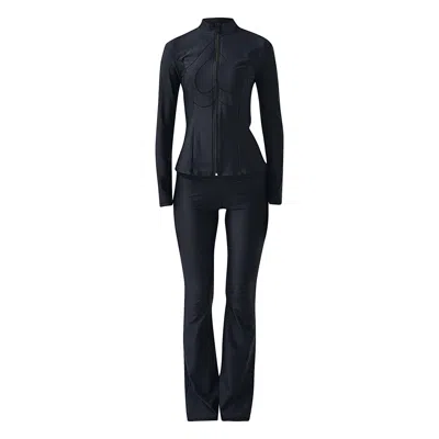 Enxhaline Women's Black / Green / Red Macao Set In Black Color