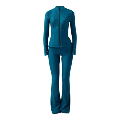 Enxhaline Women's Black / Green / Red Macao Set In Dark Cyan Color
