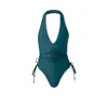 Enxhaline Women's Green Mahalo Bikini Set In Dark Cyan Color