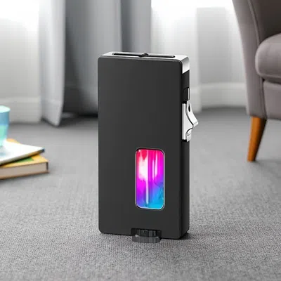 Enxt Metal Dual-flame Lighter - Adjustable Soft & Jet Flame With Side Ignition - Perfect Father's Day Sur In Black