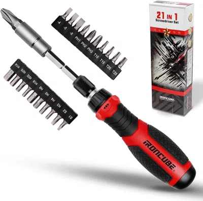 Enxt Multi Ratcheting Screwdriver Set: 21 In 1 Magnetic Multiple Bits Suitable For Everyday Household Use In Black