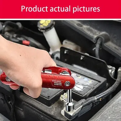 Enxt Pocket-sized Folding Hex Wrench - Chrome-vanadium Steel 6-in-1 Multi-tool In Red