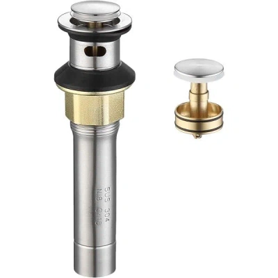 Enxt Pop-up Drain Stainless Steel With Overflow Anti-clogging For Vessel Sink Lavatory Vanity Sink Drain  In Silver