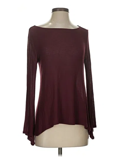Pre-owned Enza Costa 3/4 Sleeve T-shirt In Burgundy