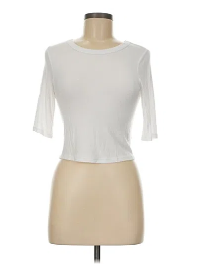 Pre-owned Enza Costa 3/4 Sleeve T-shirt In White