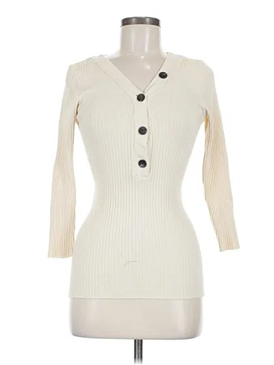 Pre-owned Enza Costa 3/4 Sleeve T-shirt In White