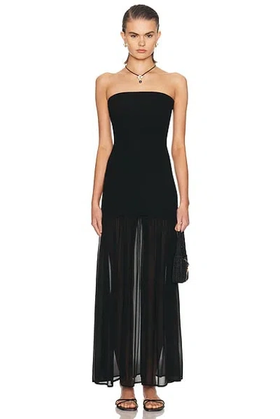 Enza Costa Airy Strapless Dress In Black