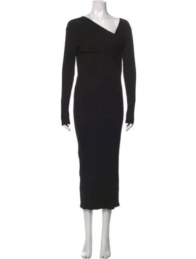 Pre-owned Enza Costa Asymmetrical Long Dress In Black