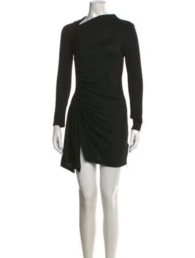 Pre-owned Enza Costa Asymmetrical Mini Dress In Black