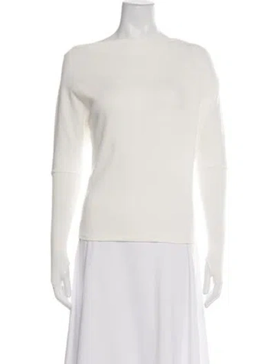 Pre-owned Enza Costa Bateau Neckline Sweater In Neutrals