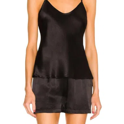 Enza Costa Bias Cami Top In Black In Chocolate