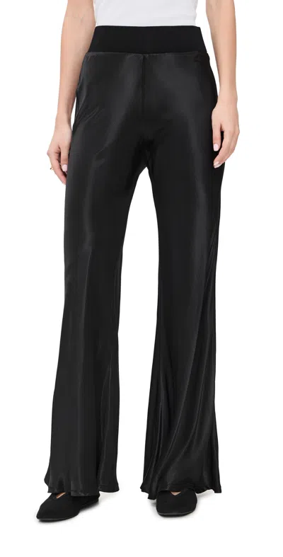 Enza Costa Bias Cut Satin Pants Black