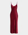 Enza Costa Bias-cut Satin Slip Dress In Ruby