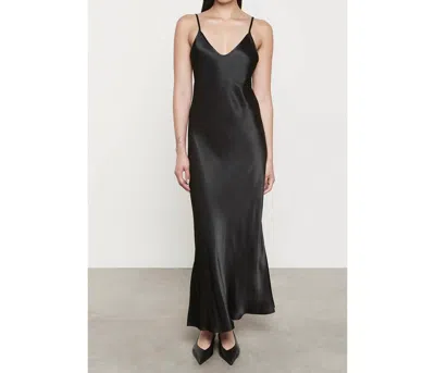 Enza Costa Bias Cut Slip Dress In Black