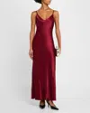 Enza Costa Bias Cut Slip Maxi Dress In Ruby Red In Red