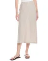 Enza Costa Bias Linen Midi Skirt In Beige