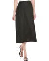 Enza Costa Bias Linen Midi Skirt In Black