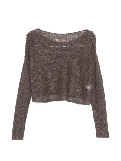 Enza Costa Boat-neck Sweater In Brown