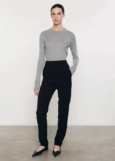 Enza Costa Bosy Sweater In Smoke In Gray