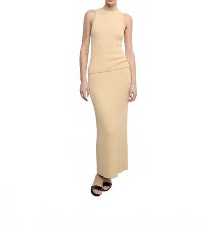 Enza Costa Boucle Knit Skirt In Bleach Sand In Brown