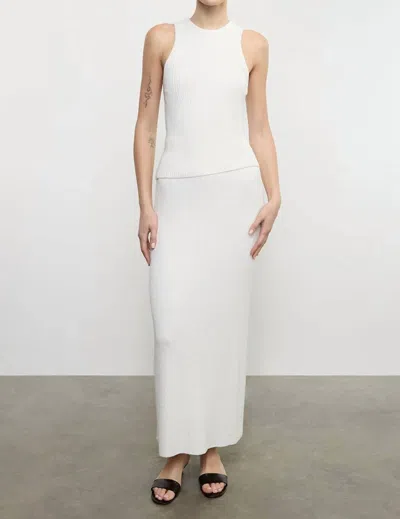 ENZA COSTA BOUCLE KNIT TANK TOP IN WHITE
