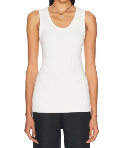ENZA COSTA BOUCLE KNIT TUNIC IN OFF WHITE