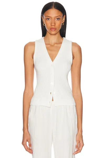 Enza Costa Boucle Knit Vest In Off White