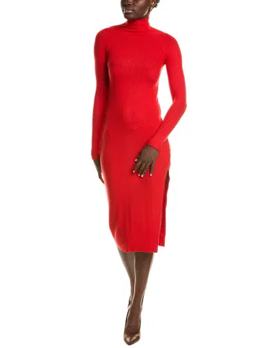 Enza Costa Brushed Rib Midi Dress In Red