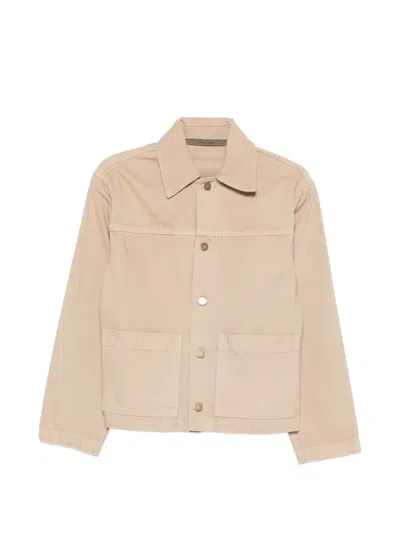 Enza Costa Buttoned Cotton Jacket In Brown