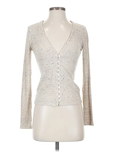 Pre-owned Enza Costa Cardigan Sweater In Silver