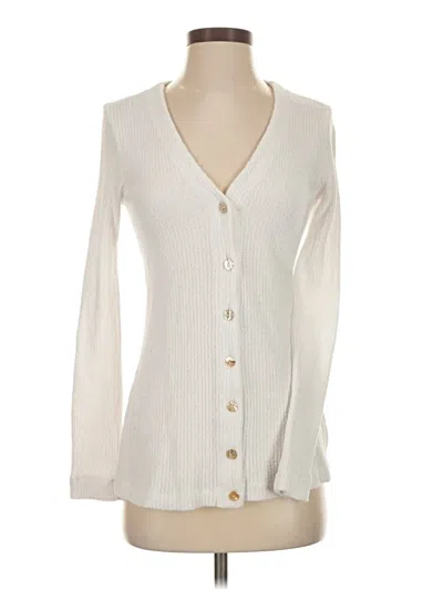 Pre-owned Enza Costa Cardigan Sweater In White