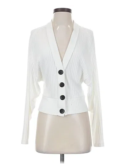 Pre-owned Enza Costa Cardigan Sweater In White