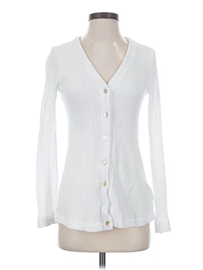 Pre-owned Enza Costa Cardigan Sweater In White