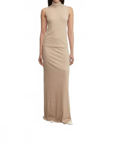 Enza Costa Cashmere Bias Skirt In Khaki In Brown