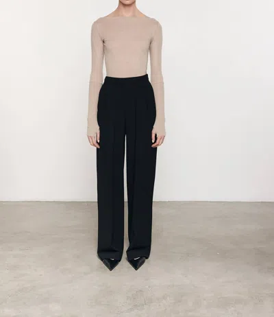 Enza Costa Cashmere Boatneck Top In Khaki