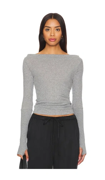 Enza Costa Cashmere Boatneck Top In Smoke