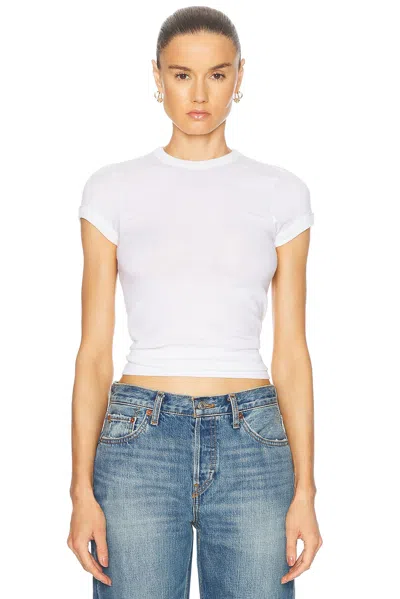 Enza Costa Cashmere Cap Sleeve Crewneck Top In White