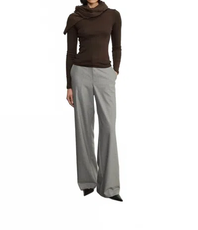 Enza Costa Cashmere Cotton Cable Knit Easy Crew Sweater In Bitter Chocolate In Brown