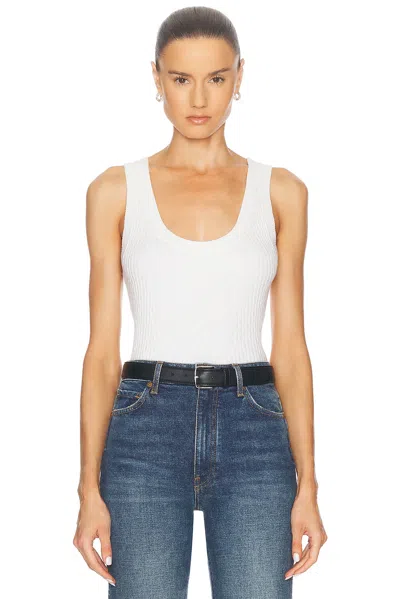 Enza Costa Cashmere Cotton Pointelle Knit Tank Top In White