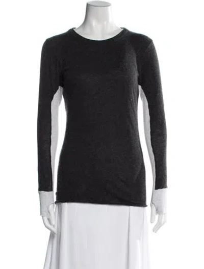Pre-owned Enza Costa Cashmere Crew Neck Sweater In Black