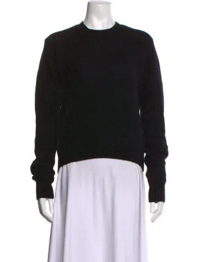 Pre-owned Enza Costa Cashmere Crew Neck Sweater In Black